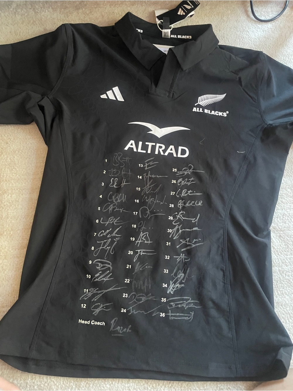 Adidas All Blacks 2023 Rugby World Cup Team Signed Jersey NWT